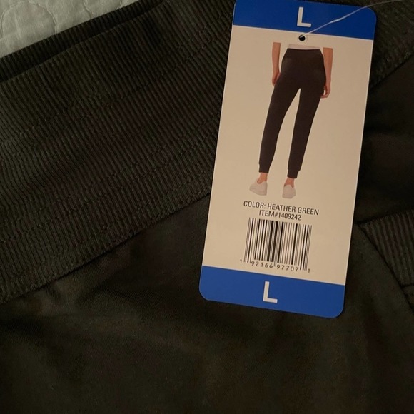 Joggers 32 degrees drawstring Side pockets Heather Green Joggers Size Large NWT - Picture 6 of 8